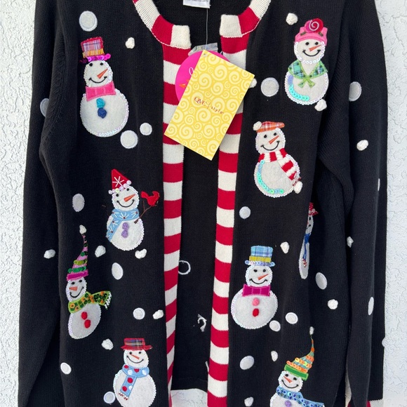“NEW” Heirloom Quacker Facrory Christmas cardigan (vintage) - Picture 5 of 16